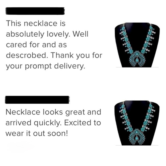 New Turquoise Squash Blossom Necklace - Picture 6 of 6